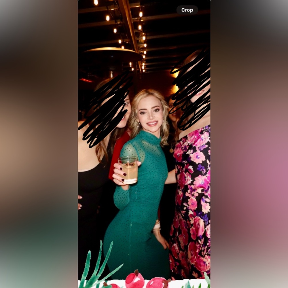 AFRM Emerald Green Rhinestone Dress